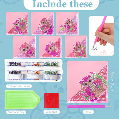 DIY Diamond Art Bookmarks Art Craft 5D Leather Triangle for Beginner Adults Kids