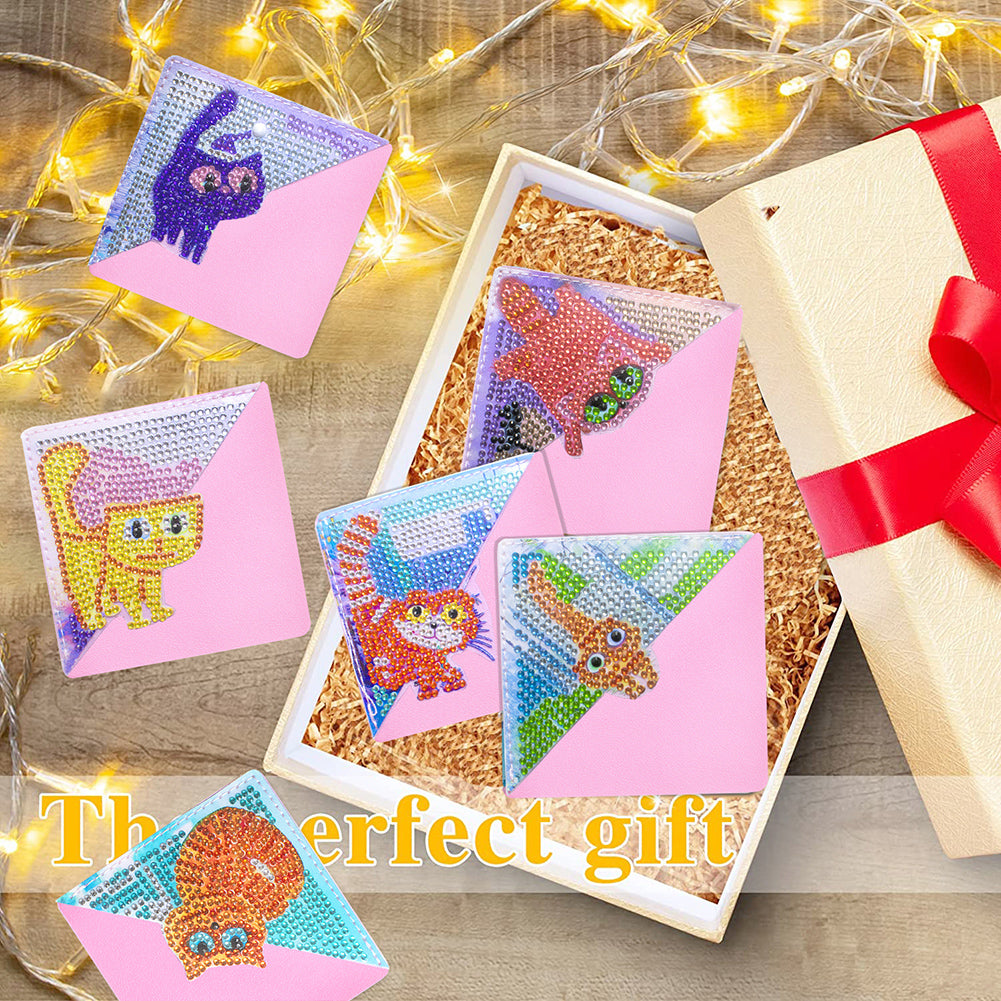 DIY Diamond Art Bookmarks Art Craft 5D Leather Triangle for Beginner Adults Kids