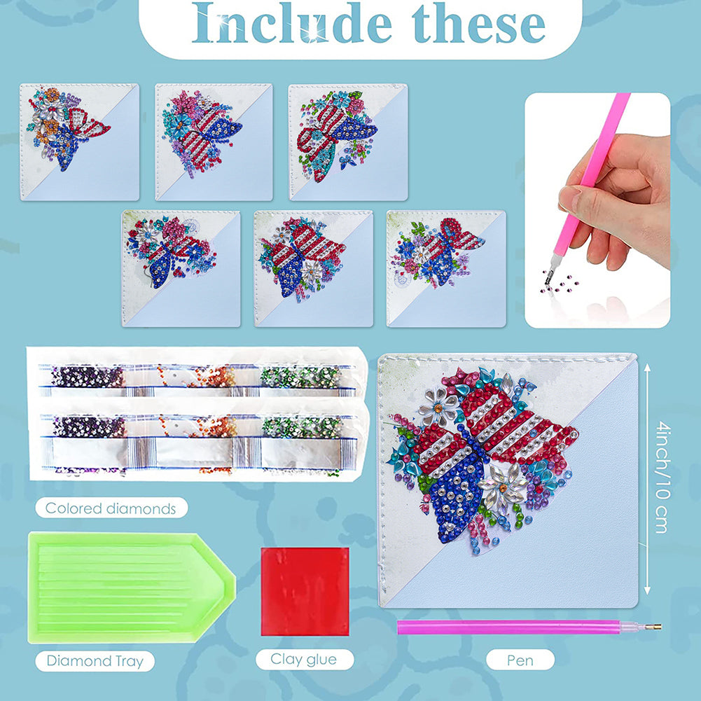 DIY Diamond Art Bookmarks Art Craft 5D Leather Triangle for Beginner Adults Kids