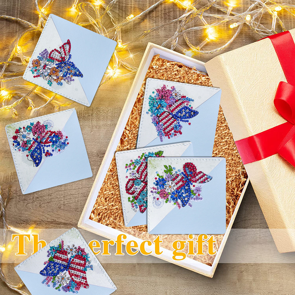 DIY Diamond Art Bookmarks Art Craft 5D Leather Triangle for Beginner Adults Kids