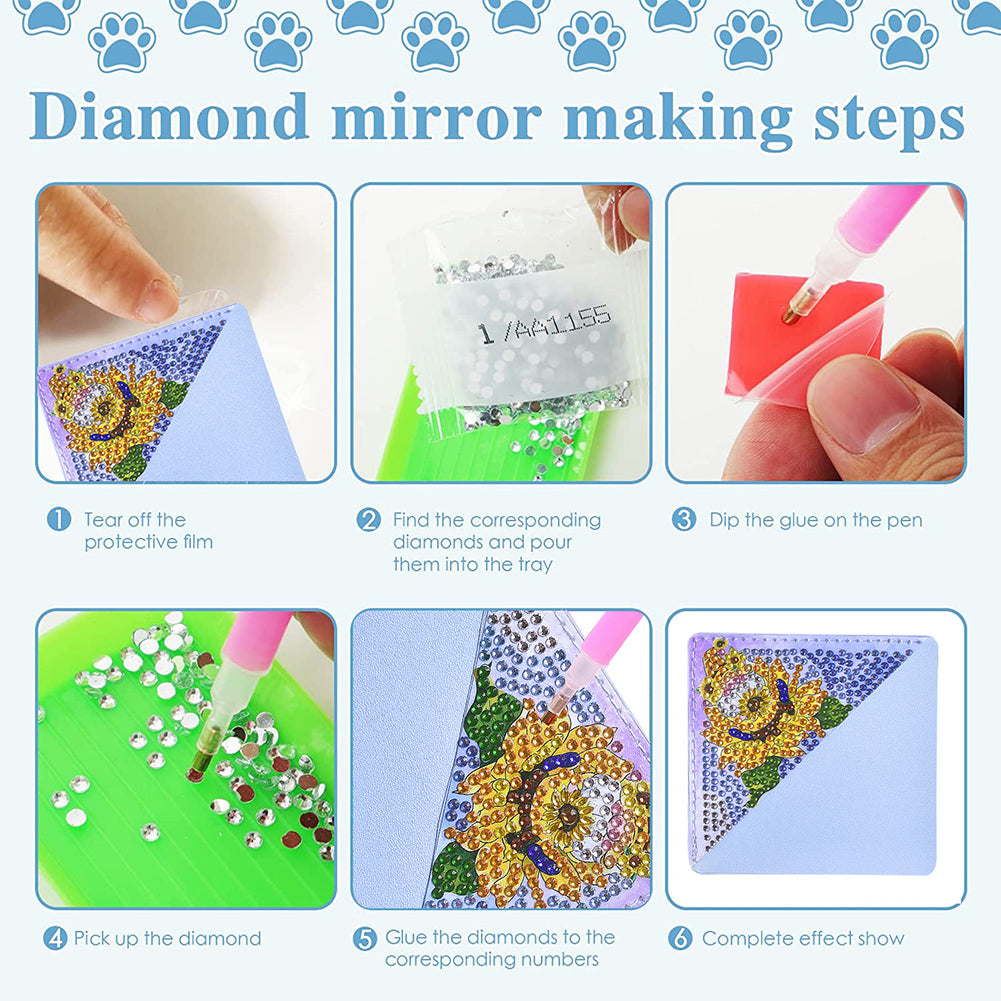 DIY Diamond Art Bookmarks Art Craft 5D Leather Triangle for Beginner Adults Kids