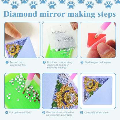 DIY Diamond Art Bookmarks Art Craft 5D Leather Triangle for Beginner Adults Kids