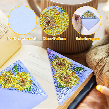 DIY Diamond Art Bookmarks Art Craft 5D Leather Triangle for Beginner Adults Kids