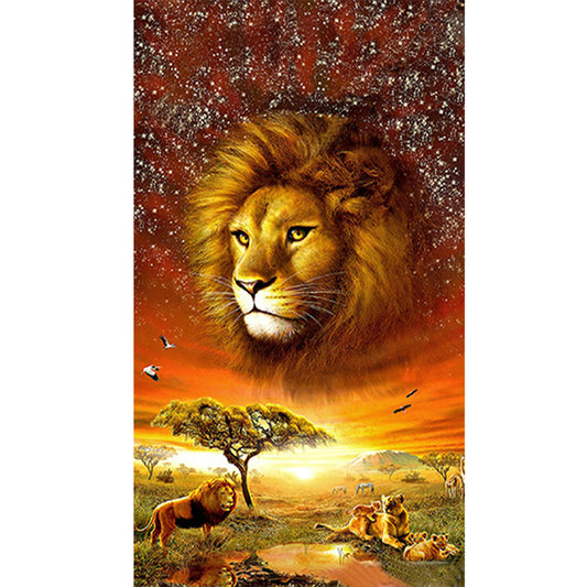 Lion - Full Round Drill Diamond Painting 40*70CM