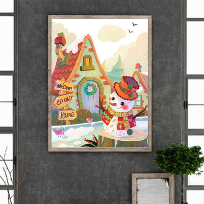 Snow Scene - Full Round Drill Diamond Painting 30*40CM