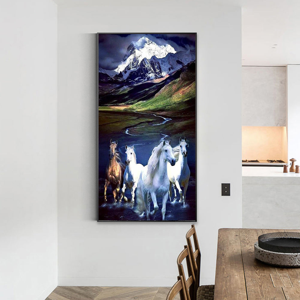 Galloping Horses - Full Round Drill Diamond Painting 40*70CM