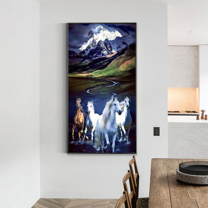 Galloping Horses - Full Round Drill Diamond Painting 40*70CM