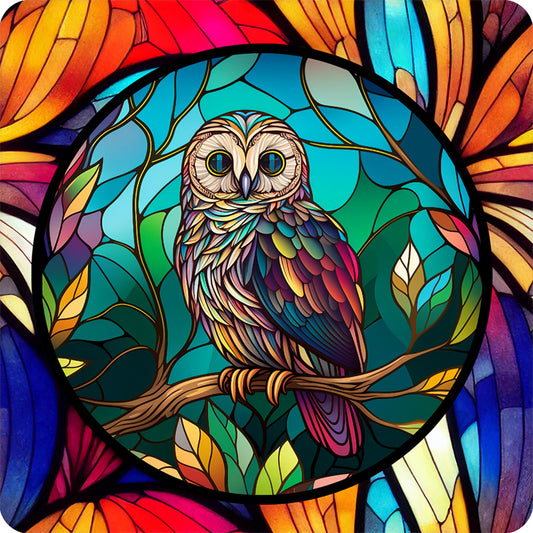 Owl Glass Painting - Full Round Drill Diamond Painting 30*30CM