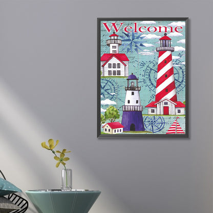 Lighthouse Pictorial - Full Round Drill Diamond Painting 40*60CM