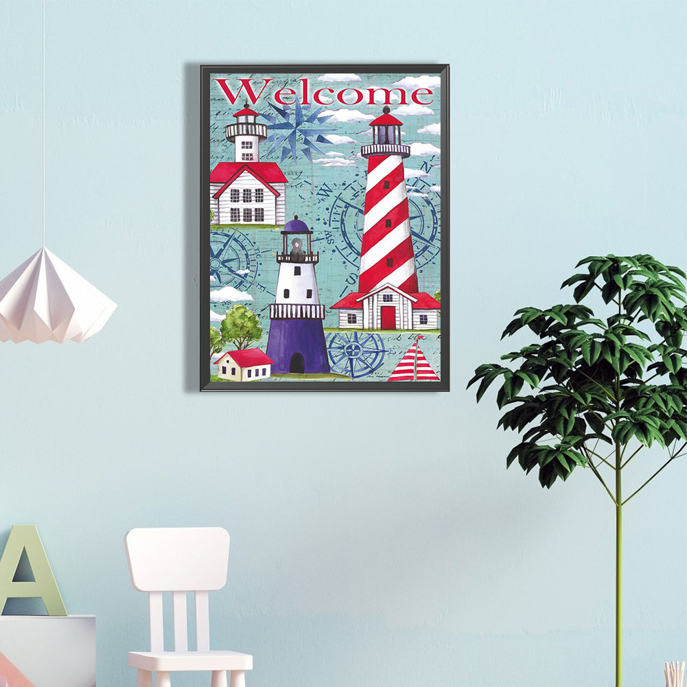 Lighthouse Pictorial - Full Round Drill Diamond Painting 40*60CM