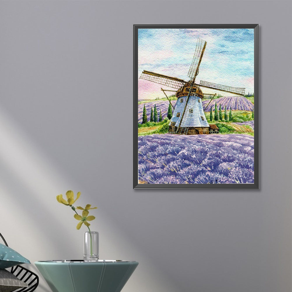 Lavender Pinwheel - Full Round Drill Diamond Painting 40*60CM