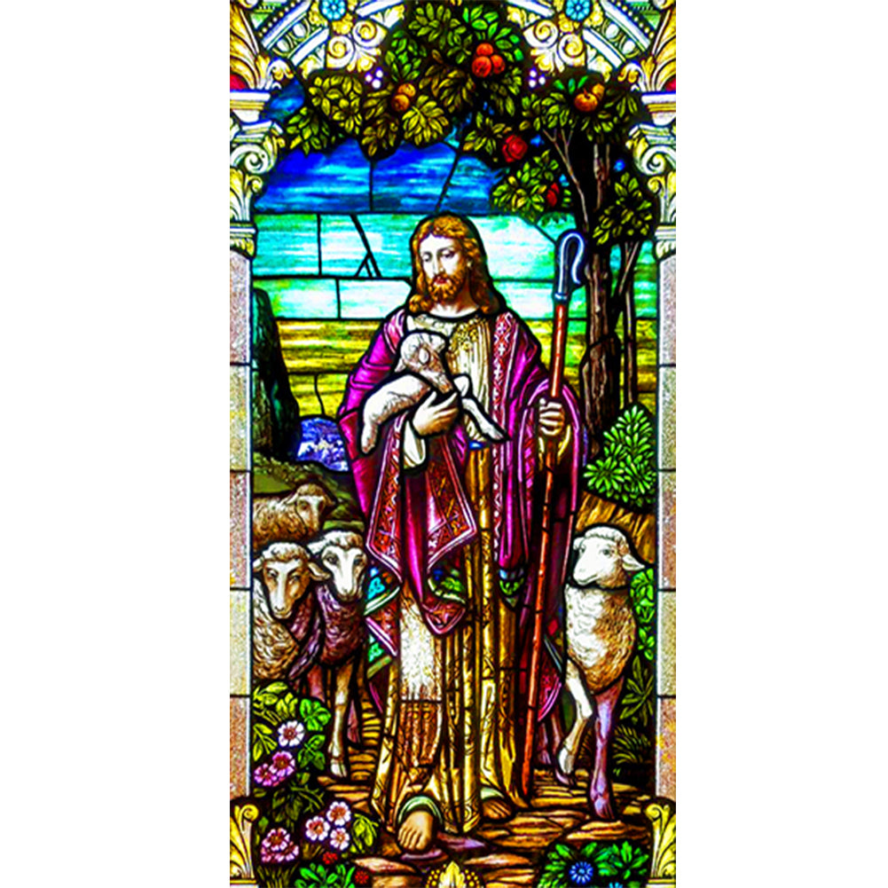 Jesus And The Flock - Full Round Drill Diamond Painting 50*100CM