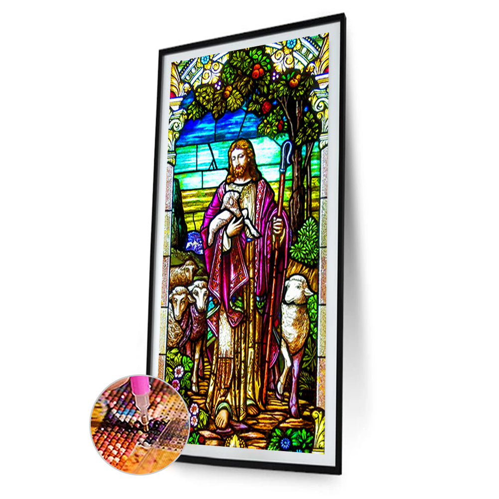 Jesus And The Flock - Full Round Drill Diamond Painting 50*100CM