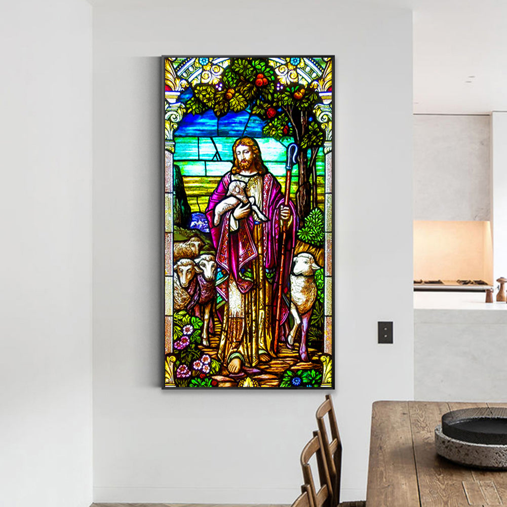 Jesus And The Flock - Full Round Drill Diamond Painting 50*100CM