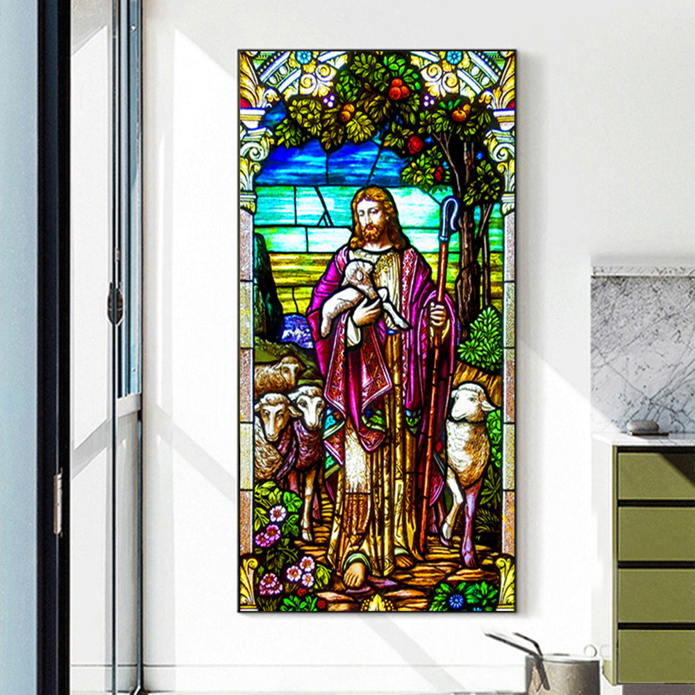 Jesus And The Flock - Full Round Drill Diamond Painting 50*100CM