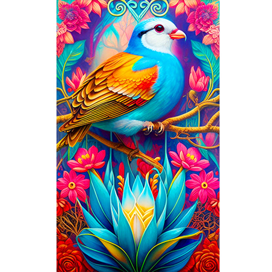 Bird On Flower - Full Round Drill Diamond Painting 60*100CM