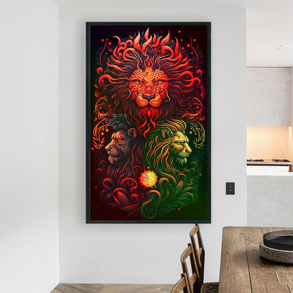 Domineering Lion - Full Round Drill Diamond Painting 60*100CM