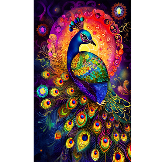 Peacock - Full Round Drill Diamond Painting 60*100CM