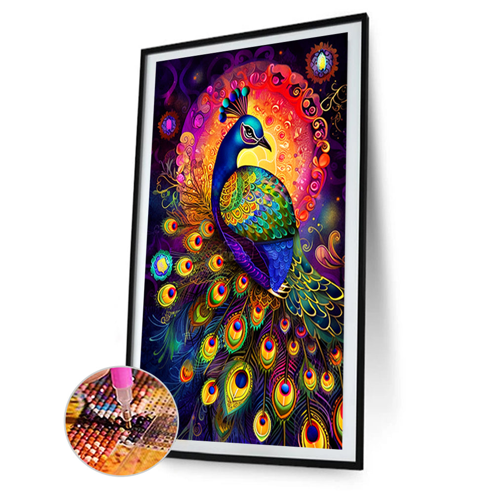 Peacock - Full Round Drill Diamond Painting 60*100CM