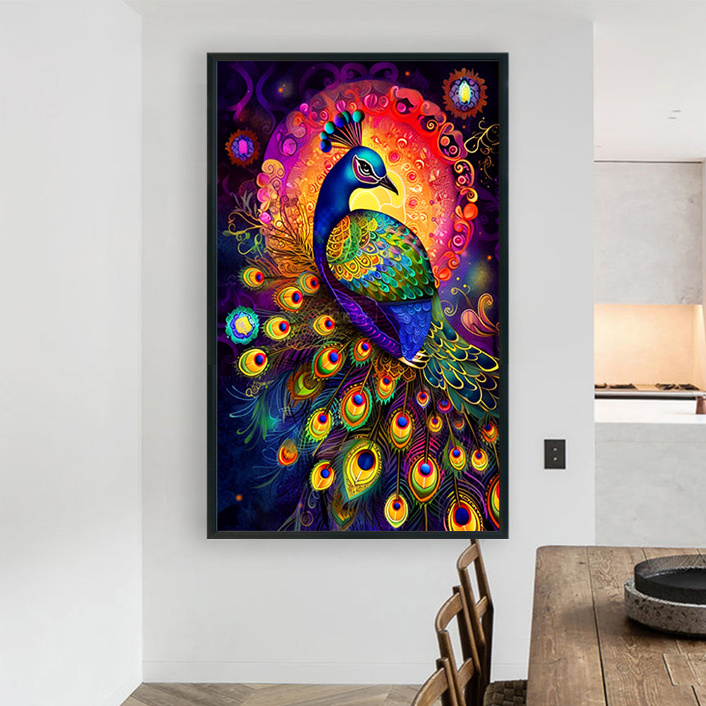 Peacock - Full Round Drill Diamond Painting 60*100CM