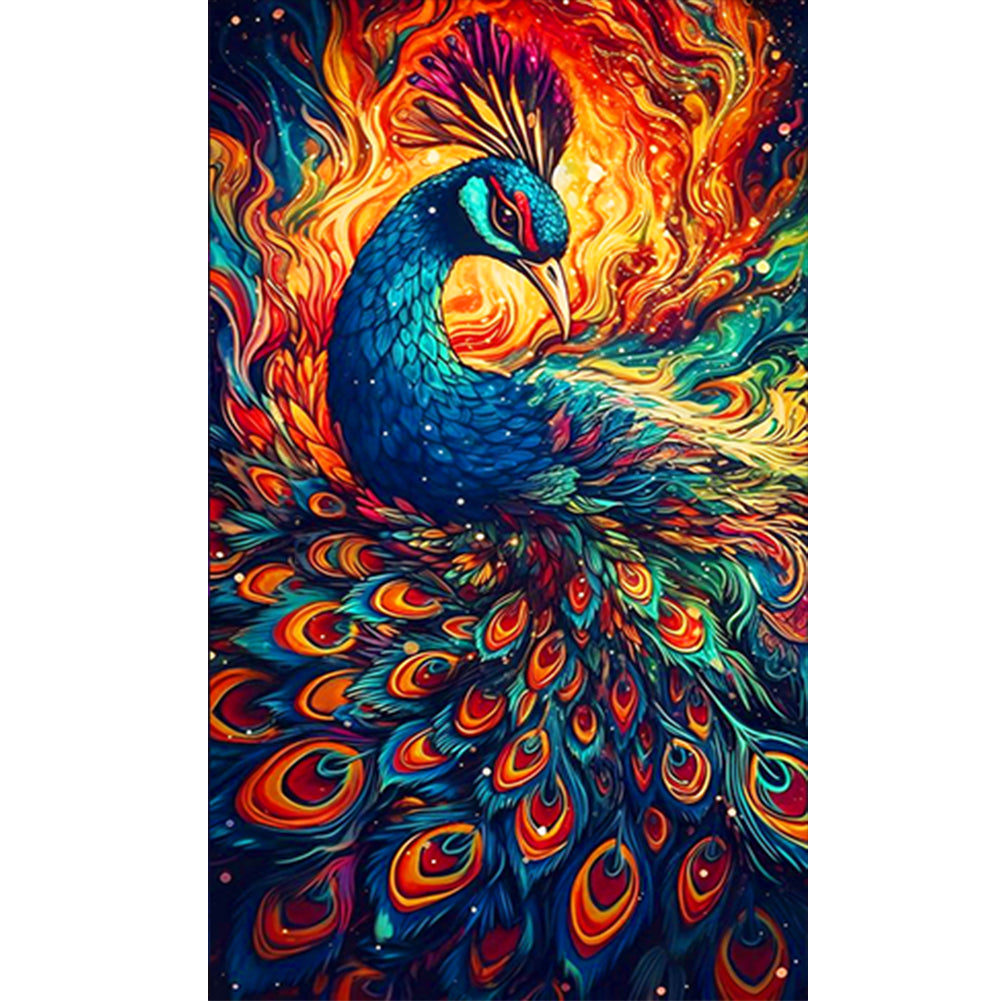 Peacock - Full Round Drill Diamond Painting 60*100CM