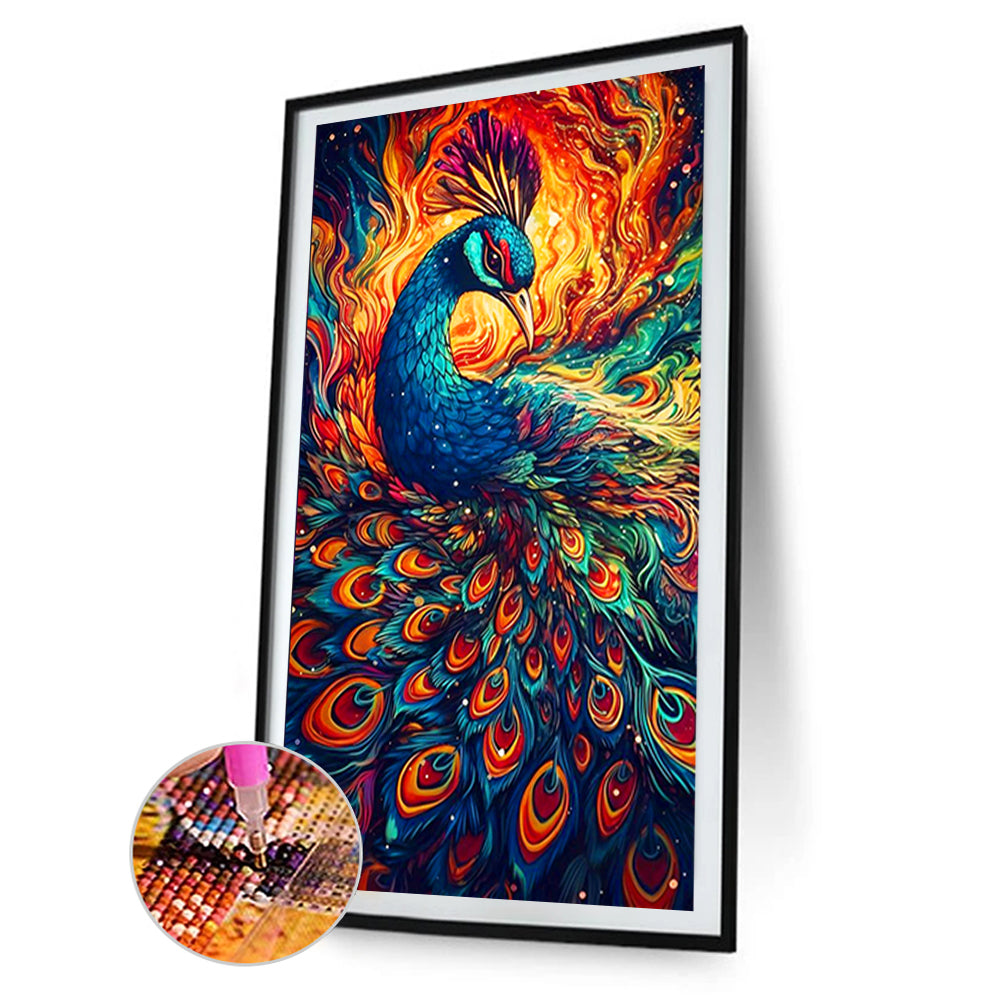 Peacock - Full Round Drill Diamond Painting 60*100CM