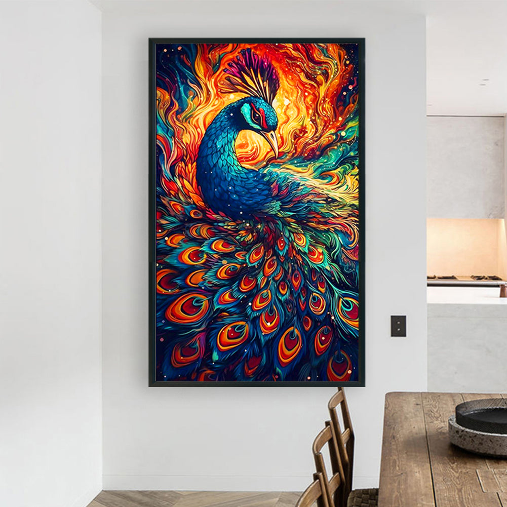 Peacock - Full Round Drill Diamond Painting 60*100CM