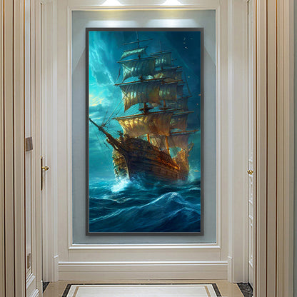 Sailing Boat - Full Round Drill Diamond Painting 40*70CM