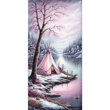 Camping Beauty - Full Round Drill Diamond Painting 40*80CM