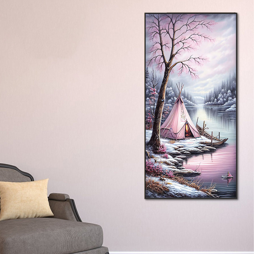 Camping Beauty - Full Round Drill Diamond Painting 40*80CM