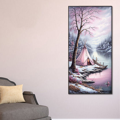 Camping Beauty - Full Round Drill Diamond Painting 40*80CM
