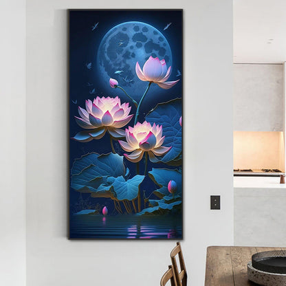 Moon Lotus - Full Round Drill Diamond Painting 40*80CM