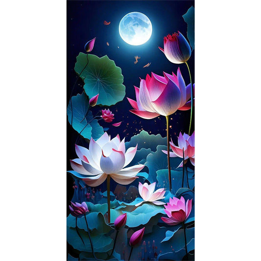 Moon Lotus - Full Round Drill Diamond Painting 40*80CM