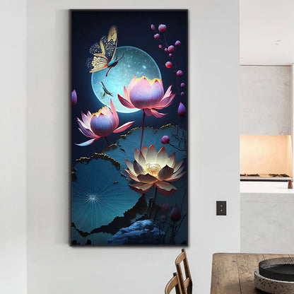 Moon Lotus - Full Round Drill Diamond Painting 40*80CM