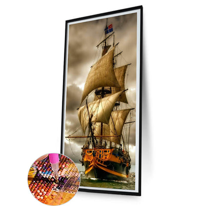 Sailing Boat - Full Round Drill Diamond Painting 40*80CM