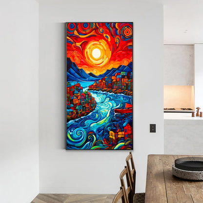 Stream Mountains - Full Round Drill Diamond Painting 40*70CM