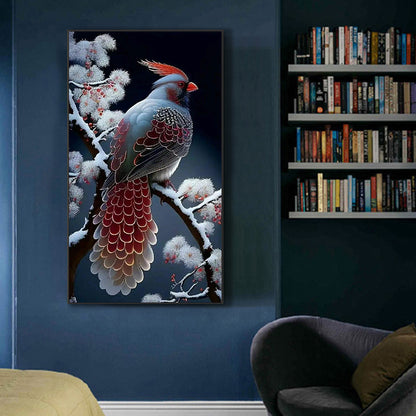 Snow Branch Sparrow - Full Round Drill Diamond Painting 45*80CM