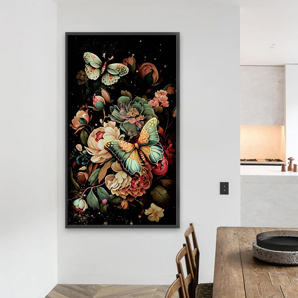 Flowers Butterfly - Full Square Drill Diamond Painting 40*70CM