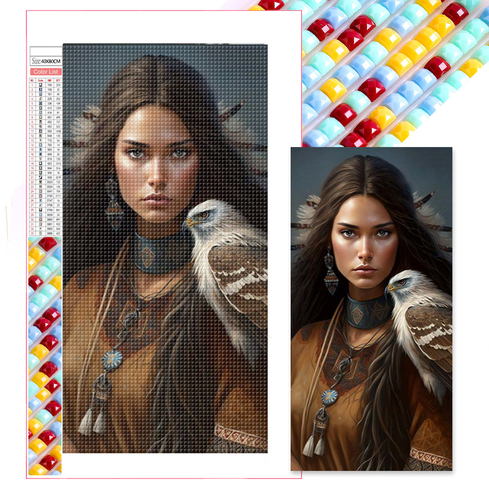 Indian Beauty - Full Square Drill Diamond Painting 40*80CM