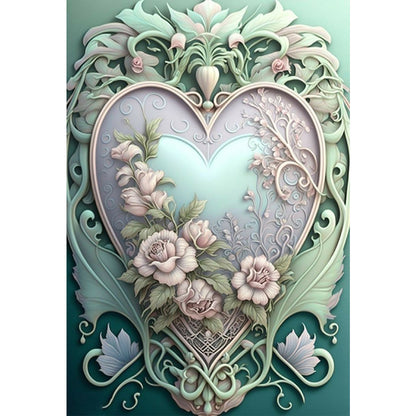 Love Flower Frame - Full Round Drill Diamond Painting 50*70CM