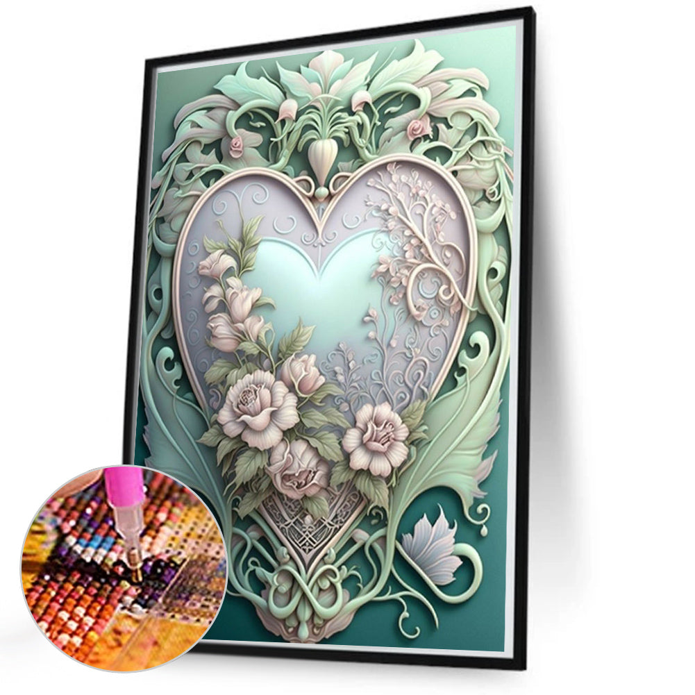 Love Flower Frame - Full Round Drill Diamond Painting 50*70CM