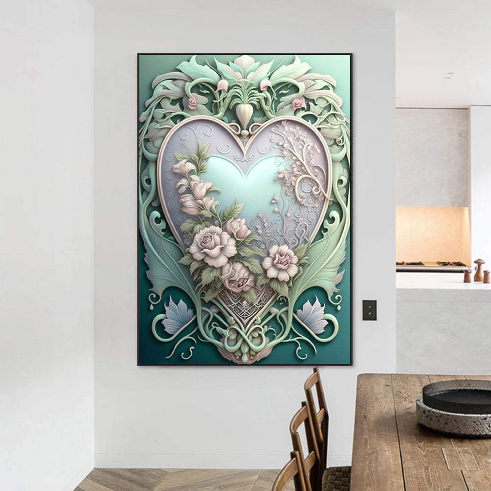Love Flower Frame - Full Round Drill Diamond Painting 50*70CM