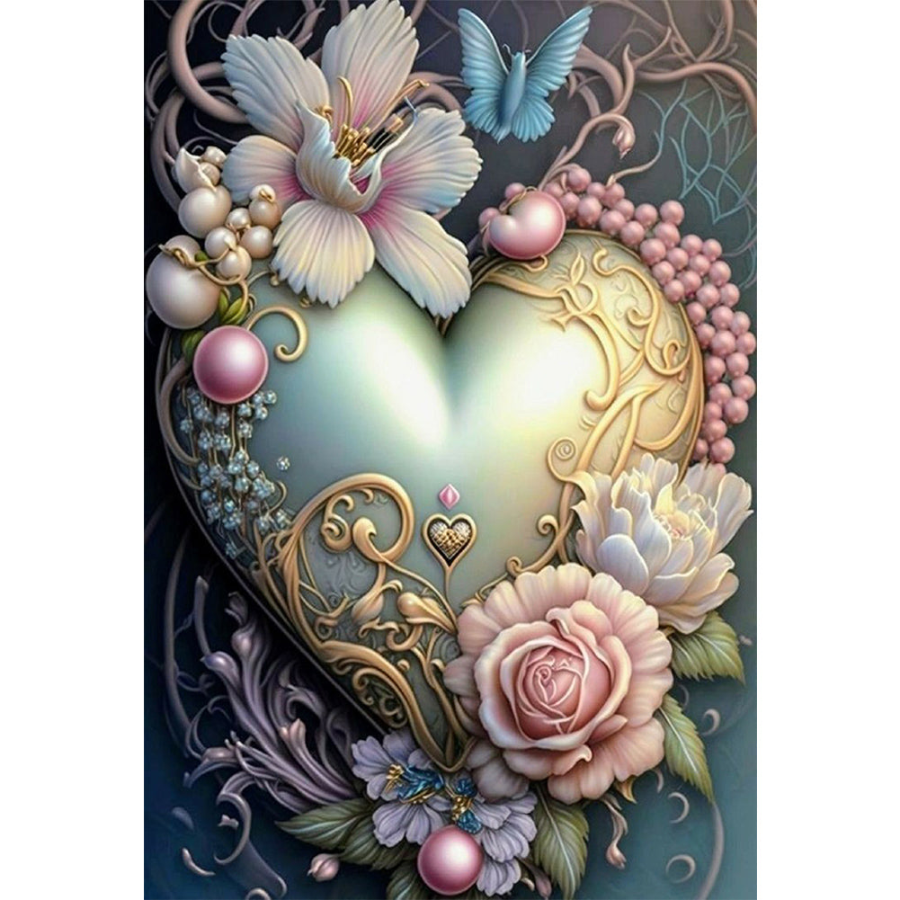 Love Flower Frame - Full Round Drill Diamond Painting 50*70CM