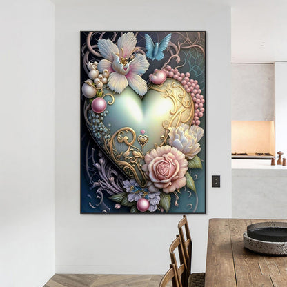 Love Flower Frame - Full Round Drill Diamond Painting 50*70CM