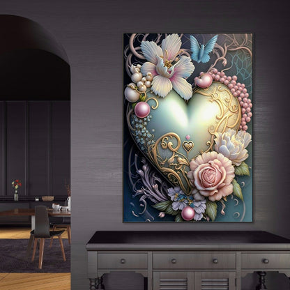 Love Flower Frame - Full Round Drill Diamond Painting 50*70CM