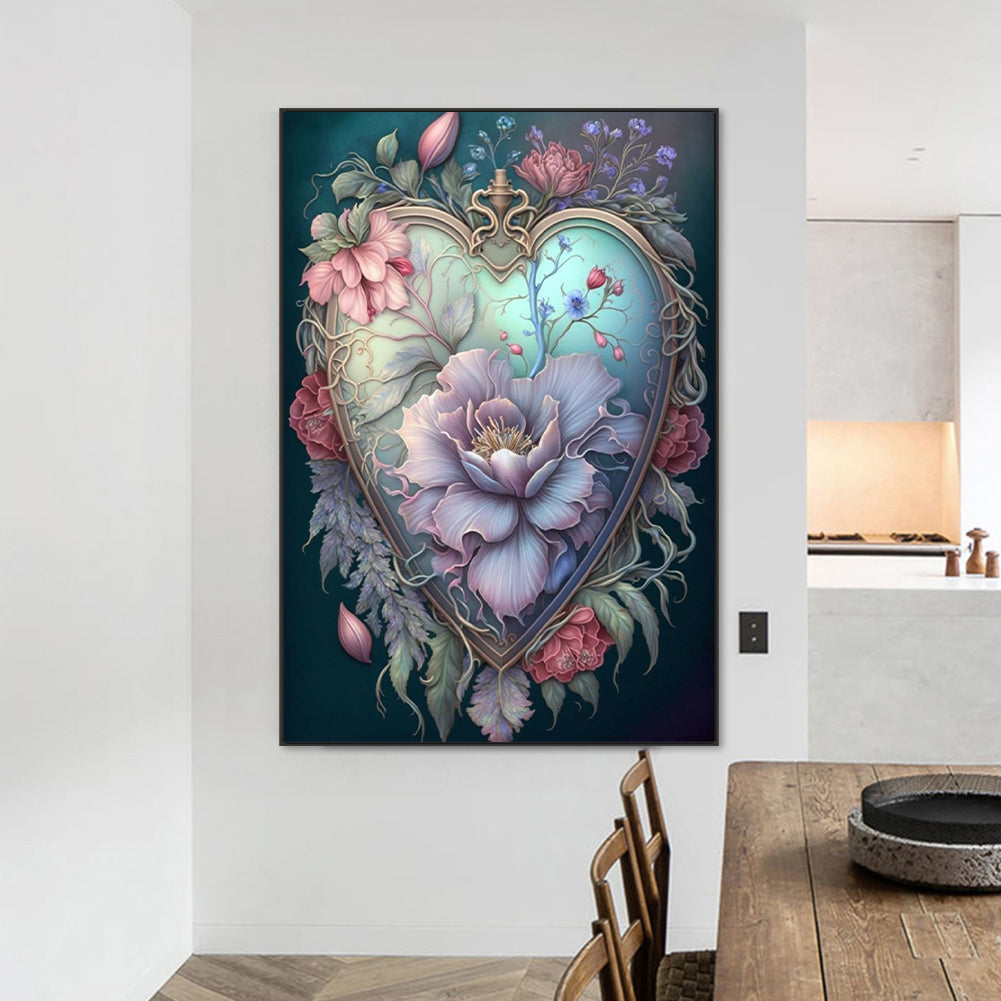 Love Flower Frame - Full Round Drill Diamond Painting 50*70CM