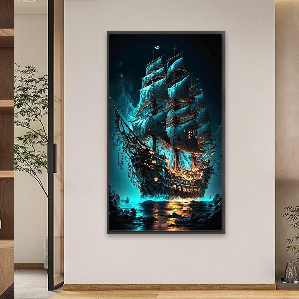 Sailing Boat - Full Square Drill Diamond Painting 40*70CM