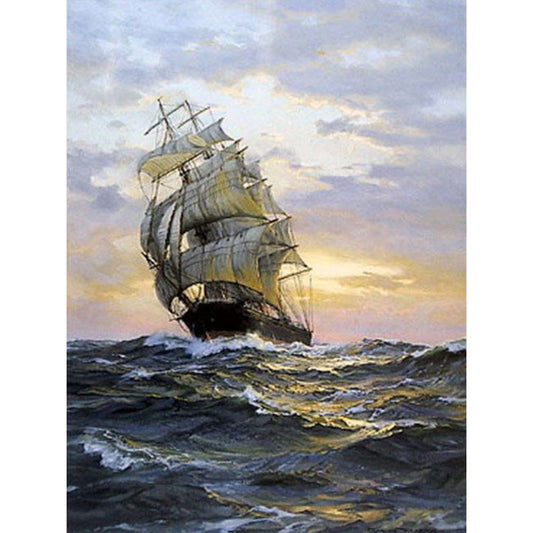 Sailing Boat - Full Round Drill Diamond Painting 30*40CM