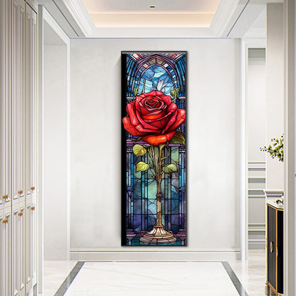 Rose Glass Painting - Full Round Drill Diamond Painting 30*90CM