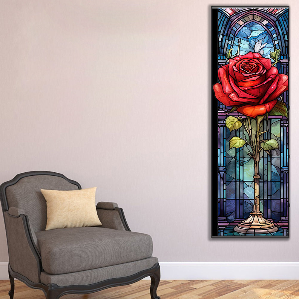 Rose Glass Painting - Full Round Drill Diamond Painting 30*90CM